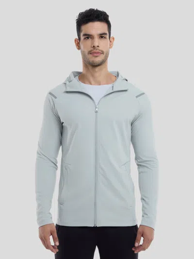 Fioboc Smoothblend Quick Dry Sports Fitness Hooded Jacket In Gray
