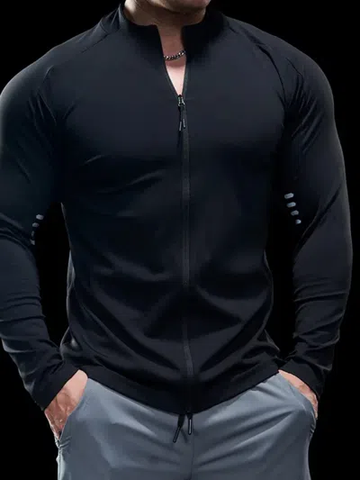 Fioboc Smoothblend Quick Dry Sports Fitness Jacket In Black
