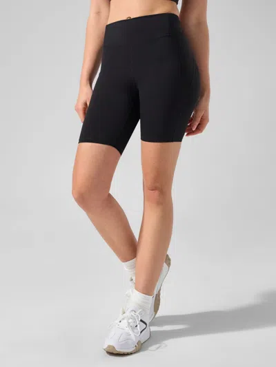 Fioboc Smoothblend Tummy Control Shaping High-waisted Short Leggings With Zip Pocket In Black