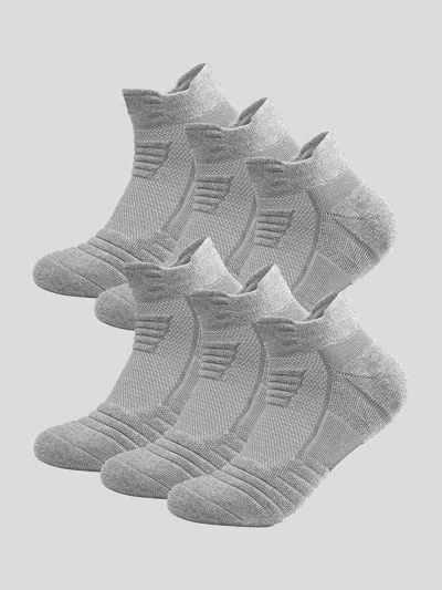Fioboc Solid Color Cotton Low Socks 6-pack In Gray