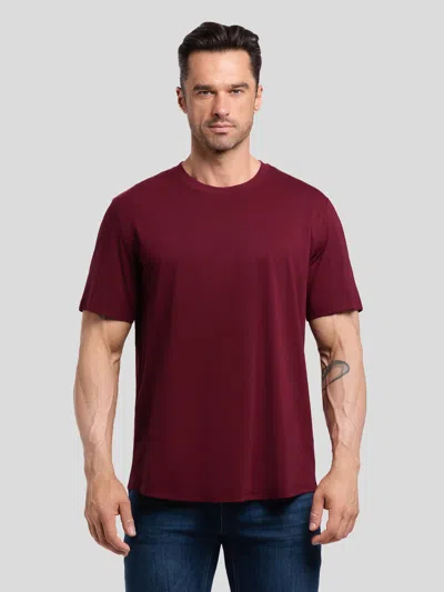 Fioboc Staycool 2.0 Classic Fit Curve-hem Tee In Burgundy