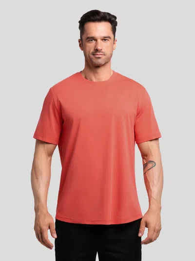 Fioboc Staycool 2.0 Classic Fit Curve-hem Tee In Red