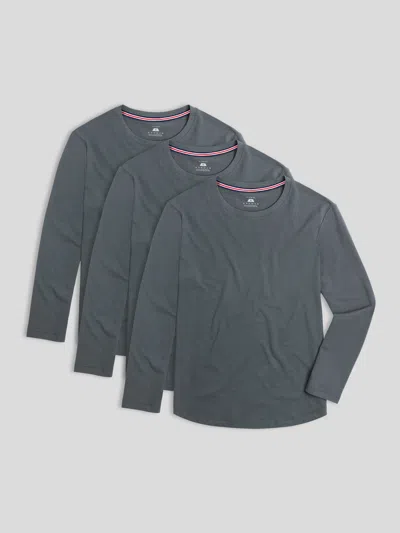 Fioboc Staysmooth Long Sleeve Tee 3-pack: Classic Fit In Black