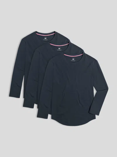 Fioboc Staysmooth Long Sleeve Tee 3-pack: Slim Fit In Blue