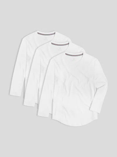 Fioboc Staysmooth Long Sleeve Tee 3-pack: Slim Fit In White