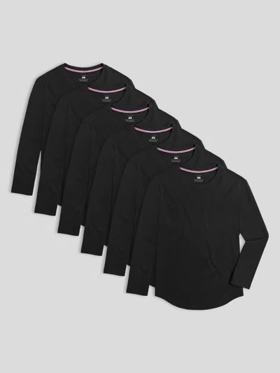 Fioboc Staysmooth Long Sleeve Tee 6-pack: Slim Fit In Black