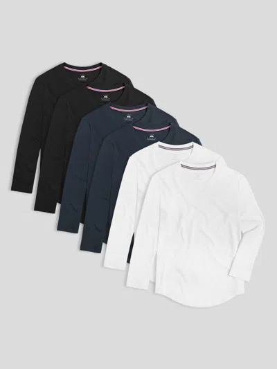 Fioboc Staysmooth Long Sleeve Tee Multicolor 6-pack: Slim Fit