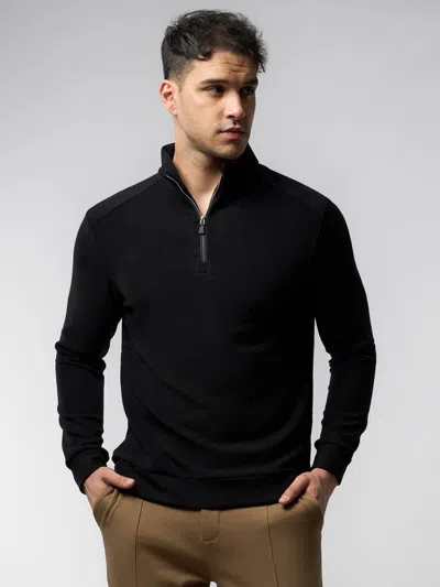 Fioboc Thermo Fleece Half Zip Sweatshirt In Black