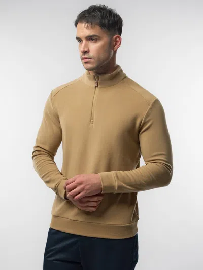 Fioboc Thermo Fleece Half Zip Sweatshirt In Brown