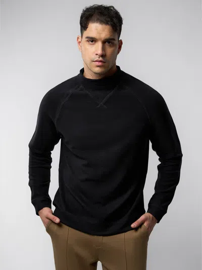 Fioboc Thermo Fleece Mock Neck Sweatshirt In Black