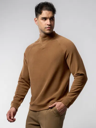 Fioboc Thermo Fleece Mock Neck Sweatshirt In Brown