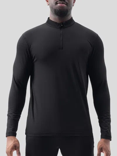 Fioboc Velou Half Zip Long Sleeve Tee In Black
