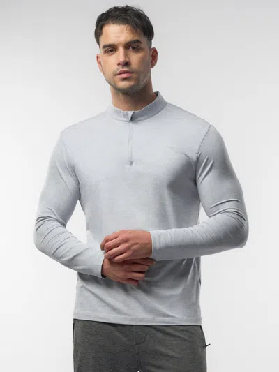 Fioboc Velou Half Zip Long Sleeve Tee In Gray