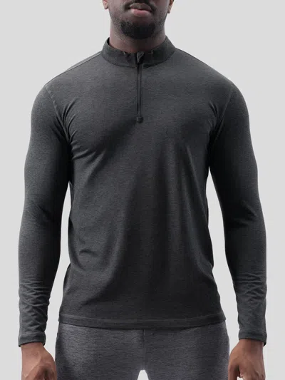 Fioboc Velou Half Zip Long Sleeve Tee In Gray