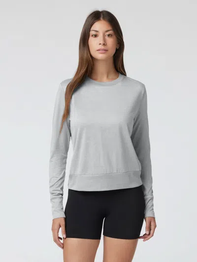 Fioboc Velou Long Sleeve Crew Tee In Gray