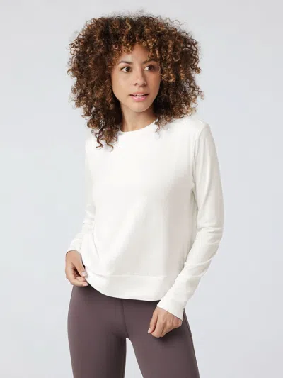Fioboc Velou Long Sleeve Crew Tee In White
