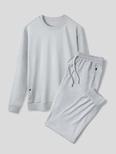 Fioboc Velou Long Sleeve Sleep Loungewear Set In Gray
