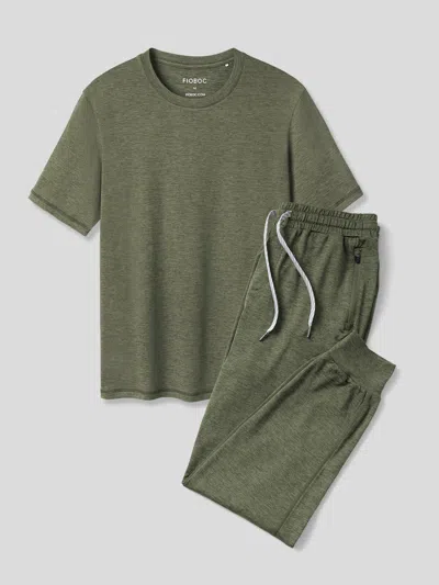 Fioboc Velou Second Skin Sleep Loungewear Set In Green