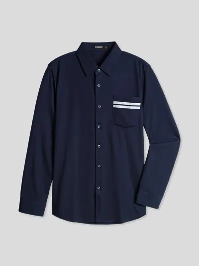 Fioboc Velvetflex Long Sleeve One Pocket Shirt In Blue