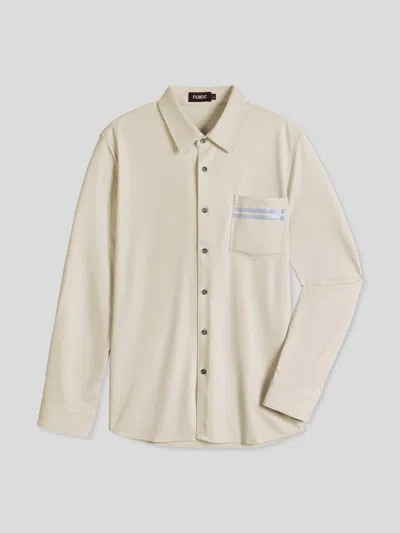 Fioboc Velvetflex Long Sleeve One Pocket Shirt In Sand