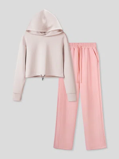 Fioboc Women Modal Blend Hoodie And Wide Leg Pant Set