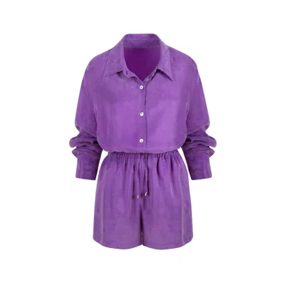 Fiolas Pink / Purple Vegan Silk Aura Purple Suit In Pink/purple