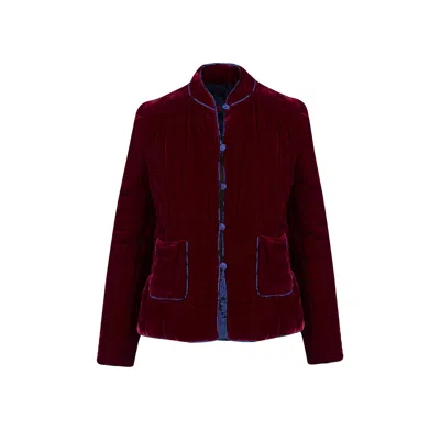 Fiolas Women's Vegan Silk Velvet Zoe Red Jacket