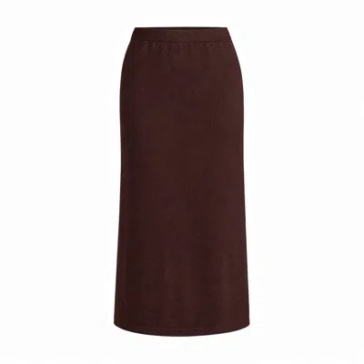 Fiora Muse Women's A-line Cashmere Skirt - Brown