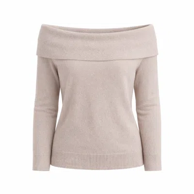 Fiora Muse Women's Off-shoulder Cashmere Sweater - Neutrals