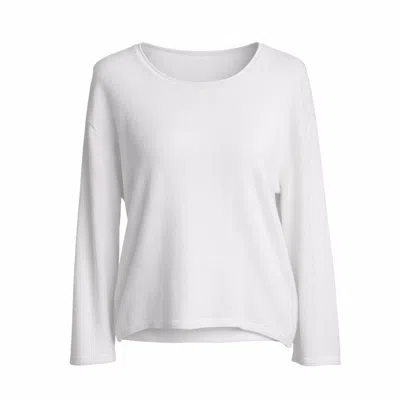 Fiora Muse Women's Relaxed Wide Sleeve Cashmere Sweater - White