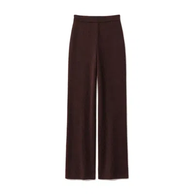 Fiora Muse Women's Wide Leg Cashmere Pants - Brown