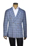 Fiore Di Napoli Windowpane Wool Double-breasted Sport Jacket In Multi