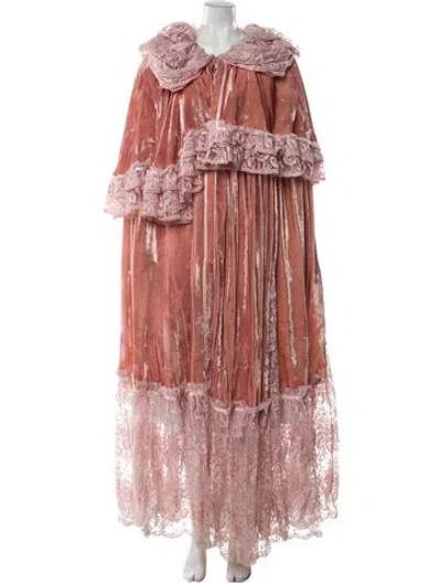 Pre-owned Fiorella Mancini Vintage Velvet Cape In Pink