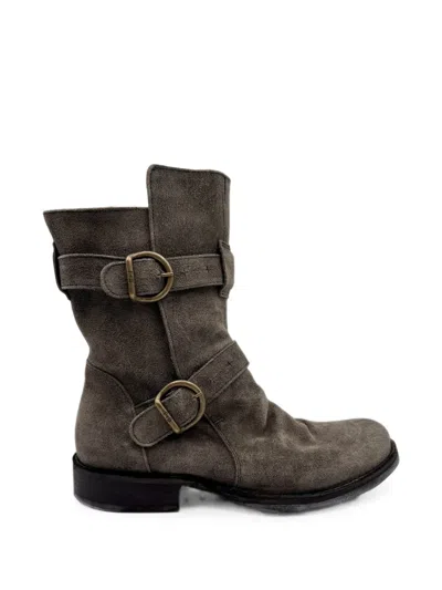 Fiorentini + Baker 713 Suede Buckle-fastening Ankle Boots In Brown