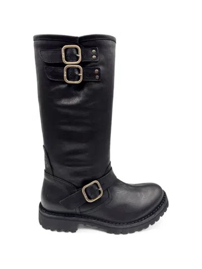 Fiorentini + Baker Buckle-detail Leather Boots In Black