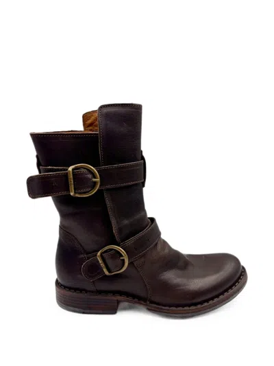Fiorentini + Baker Cusna Buckled Leather Boots In Brown