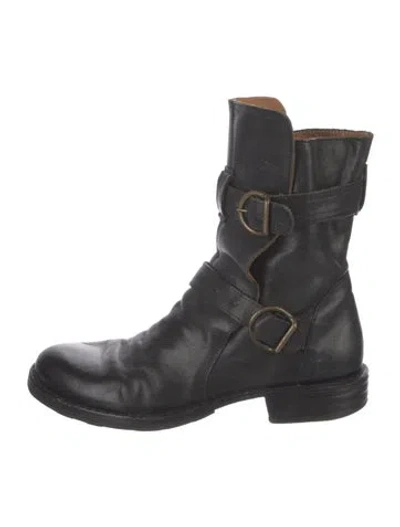Pre-owned Fiorentini + Baker Leather Combat Boots In Black