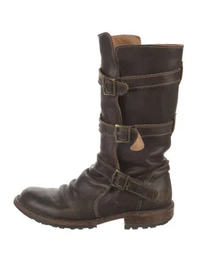 Pre-owned Fiorentini + Baker Leather Combat Boots In Brown