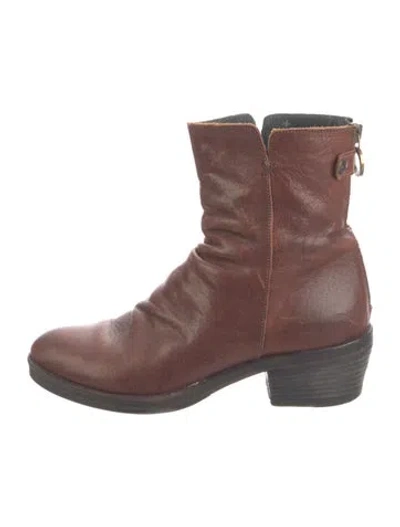 Pre-owned Fiorentini + Baker Leather Combat Boots In Burgundy