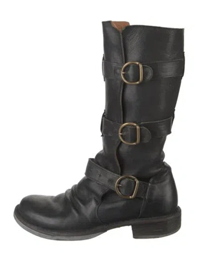 Pre-owned Fiorentini + Baker Leather Moto Boots In Black