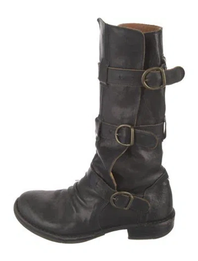 Pre-owned Fiorentini + Baker Leather Moto Boots In Black