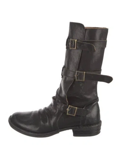 Pre-owned Fiorentini + Baker Leather Moto Boots In Black