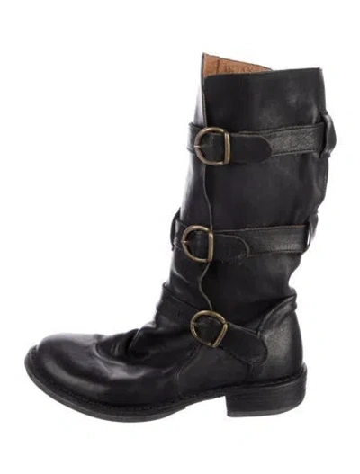 Pre-owned Fiorentini + Baker Leather Moto Boots In Black