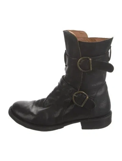 Pre-owned Fiorentini + Baker Leather Moto Boots In Black