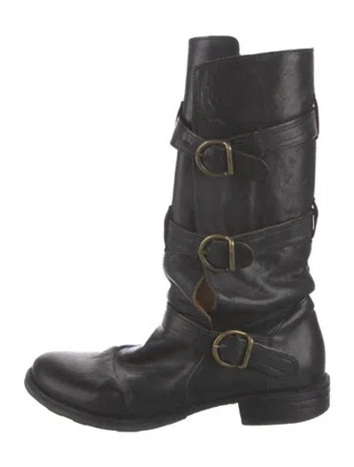 Pre-owned Fiorentini + Baker Leather Moto Boots In Black