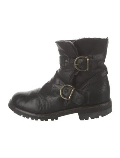 Pre-owned Fiorentini + Baker Leather Moto Boots In Black