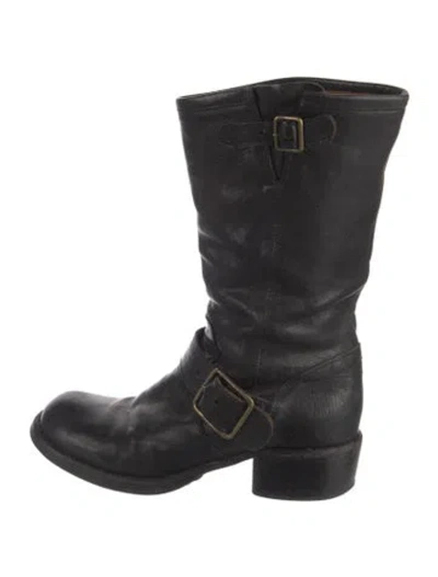 Pre-owned Fiorentini + Baker Leather Moto Boots In Black