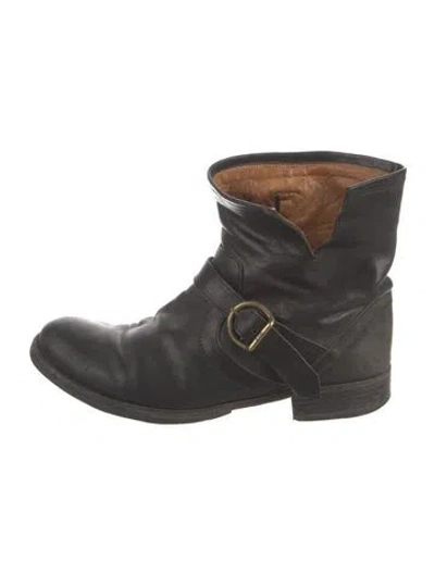 Pre-owned Fiorentini + Baker Leather Moto Boots In Black