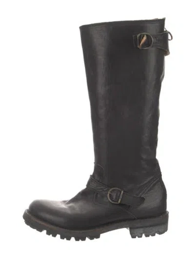 Pre-owned Fiorentini + Baker Leather Moto Boots In Black