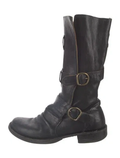 Pre-owned Fiorentini + Baker Leather Moto Boots In Black